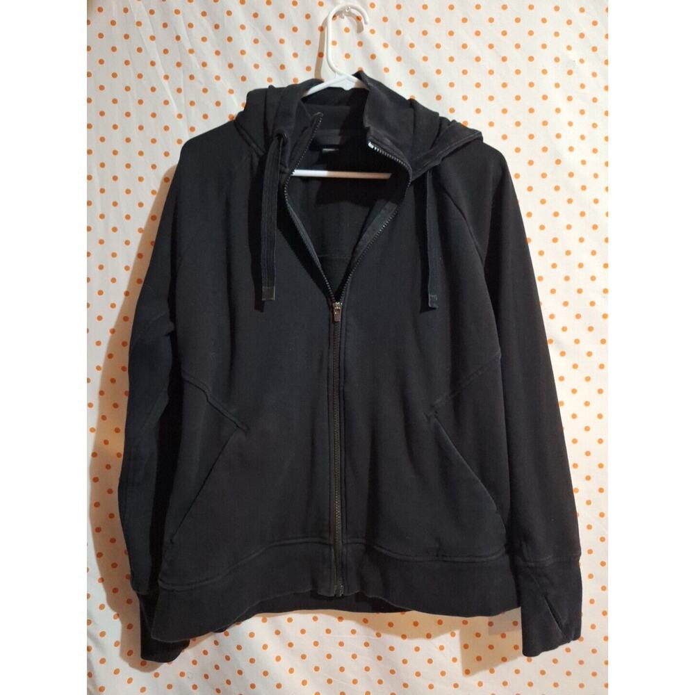 Athleta Jacket Womens Large Black Hoodie Cozy Karma Full Zip Size Large